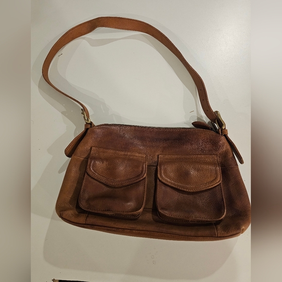 Fossil Brown Leather Shoulder Bag - Picture 1 of 7